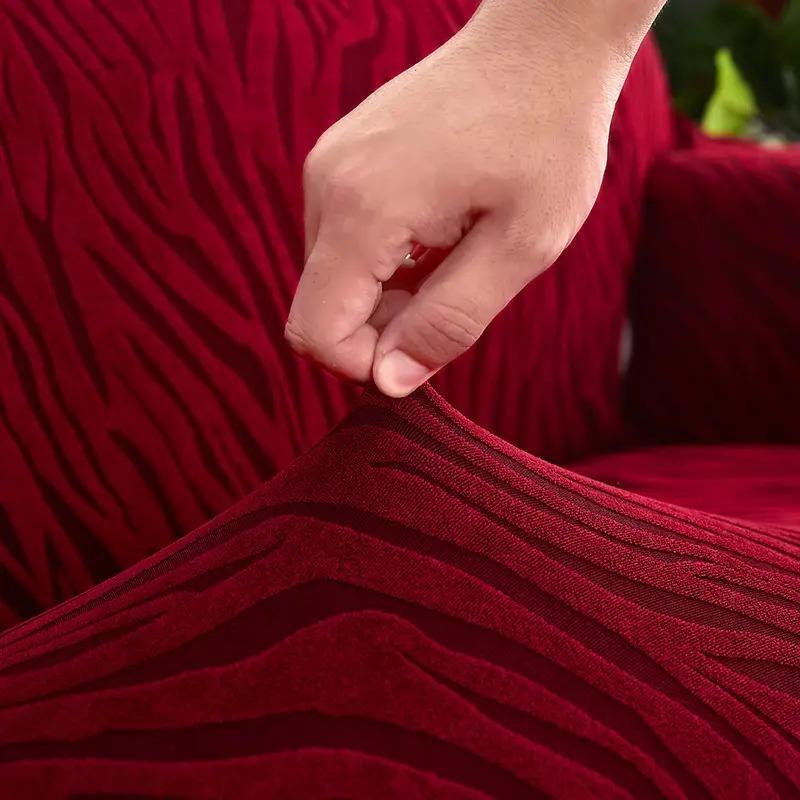 Luxurious Velvet Export Quality Sofa covers - Textured Style - Maroon - Sofa Covers