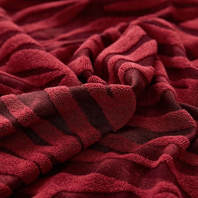 Luxurious Velvet Export Quality Sofa covers - Textured Style - Maroon - Sofa Covers