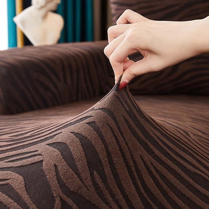 Luxurious Velvet Export Quality Sofa covers - Textured Style - Chocolate - Sofa Covers