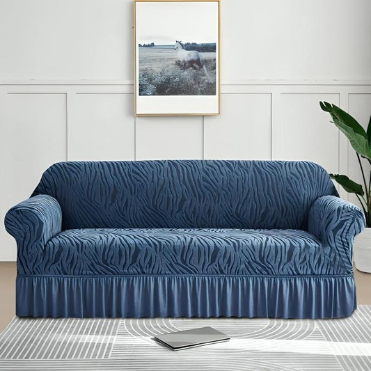 Luxurious Velvet Export Quality Sofa covers - Textured Style - Blue - Sofa Covers