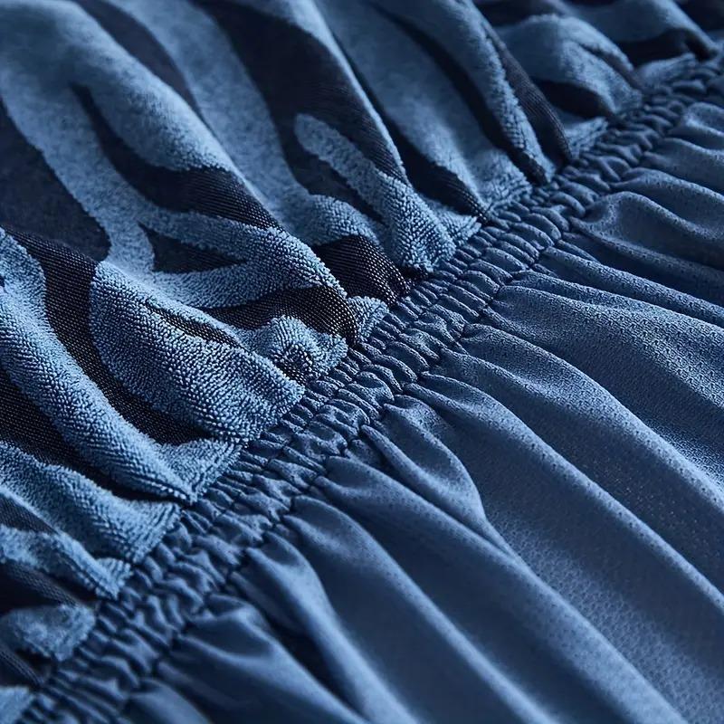 Luxurious Velvet Export Quality Sofa covers - Textured Style - Blue - Sofa Covers