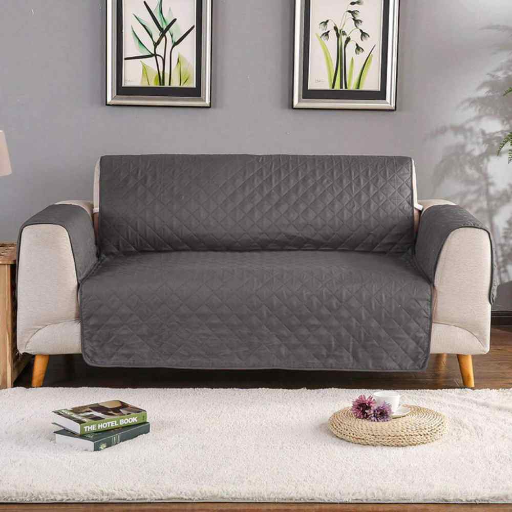 Premium Quality Quilted Sofa Covers – ultrasonic Stylish, Washable & Durable - Gray - Sofa Covers