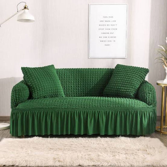 Premium Bubble Fabric Sofa Covers – Luxe Fit & Designer Comfort Green - Sofa Covers