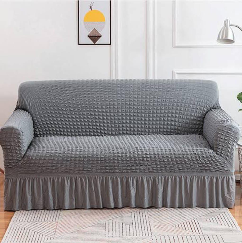 Premium Bubble Fabric Sofa Covers β Luxe Fit & Designer Comfort Grey - Sofa Covers