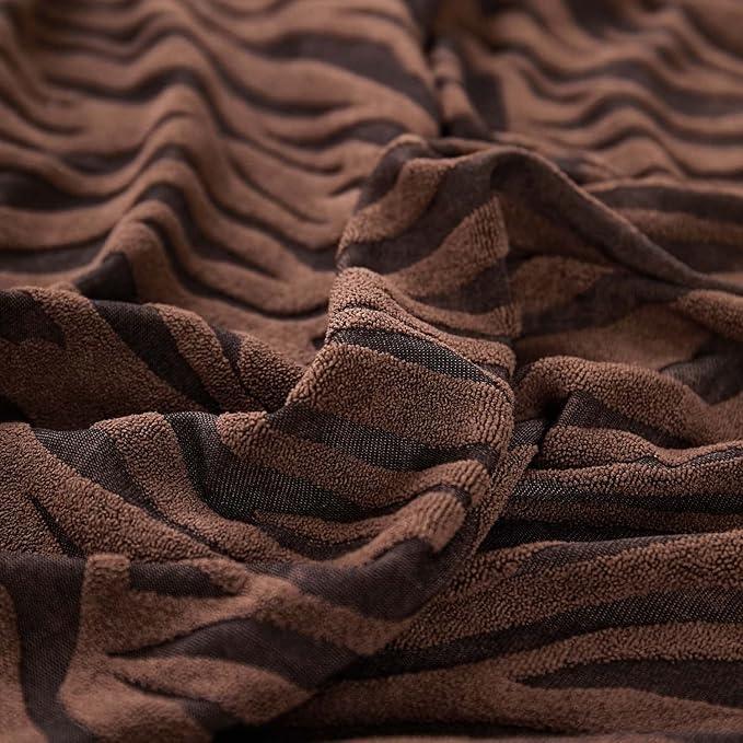 Luxurious Velvet Export Quality Sofa covers - Textured Style - Chocolate - Sofa Covers