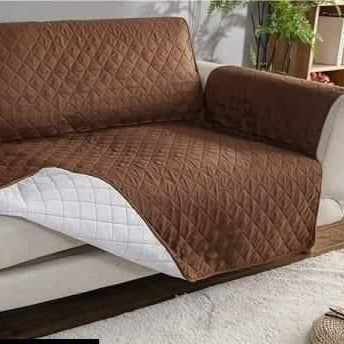 Premium Quality Quilted Sofa Covers – ultrasonic Stylish, Washable & Durable - Brown - Sofa Covers