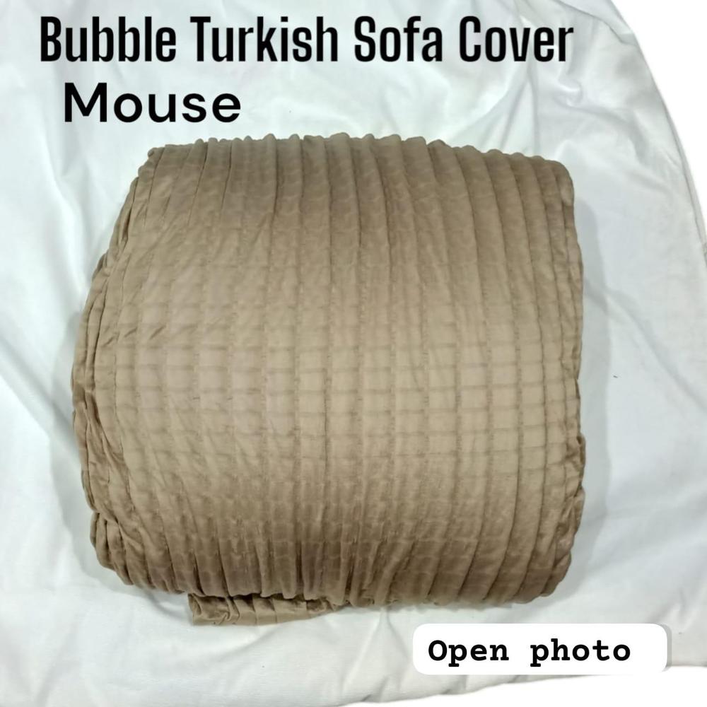 Premium Bubble Fabric Sofa Covers – Luxe Fit & Designer Comfort Brown - Mouse - Sofa Covers