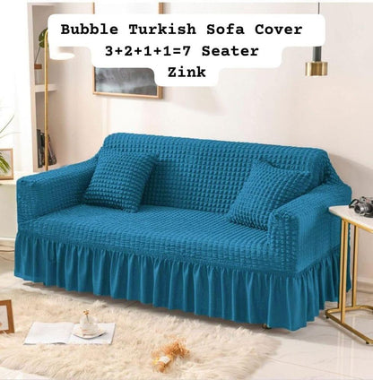 Premium Bubble Fabric Sofa Covers – Luxe Fit & Designer Comfort Brown - Royal Blue - Sofa Covers