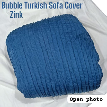 Premium Bubble Fabric Sofa Covers – Luxe Fit & Designer Comfort Brown - Royal Blue - Sofa Covers