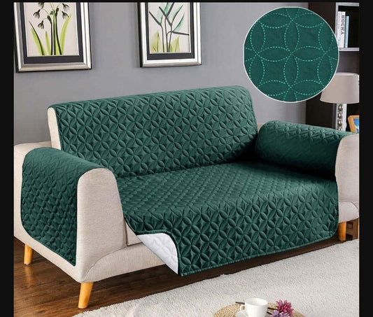 Premium Quality Quilted Sofa Covers – ultrasonic Stylish, Washable & Durable - Green - Sofa Covers