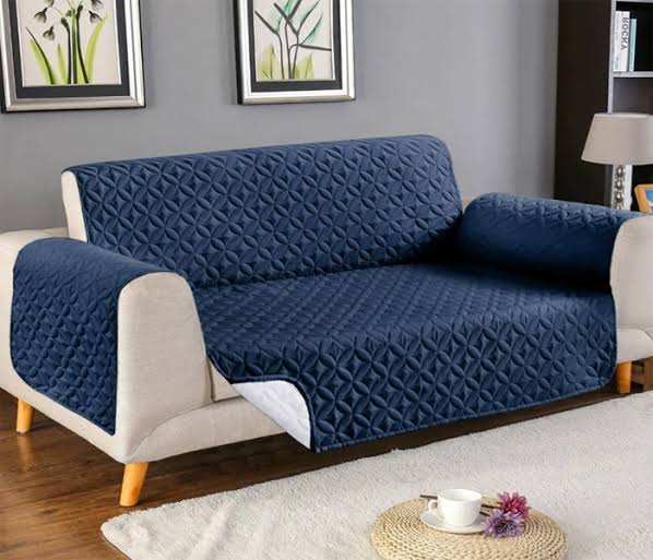 Premium Quality Quilted Sofa Covers – ultrasonic Stylish, Washable & Durable - Blue - Sofa Covers