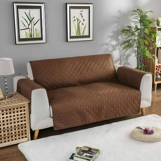 Premium Quality Quilted Sofa Covers – ultrasonic Stylish, Washable & Durable - Chocolate - Sofa Covers