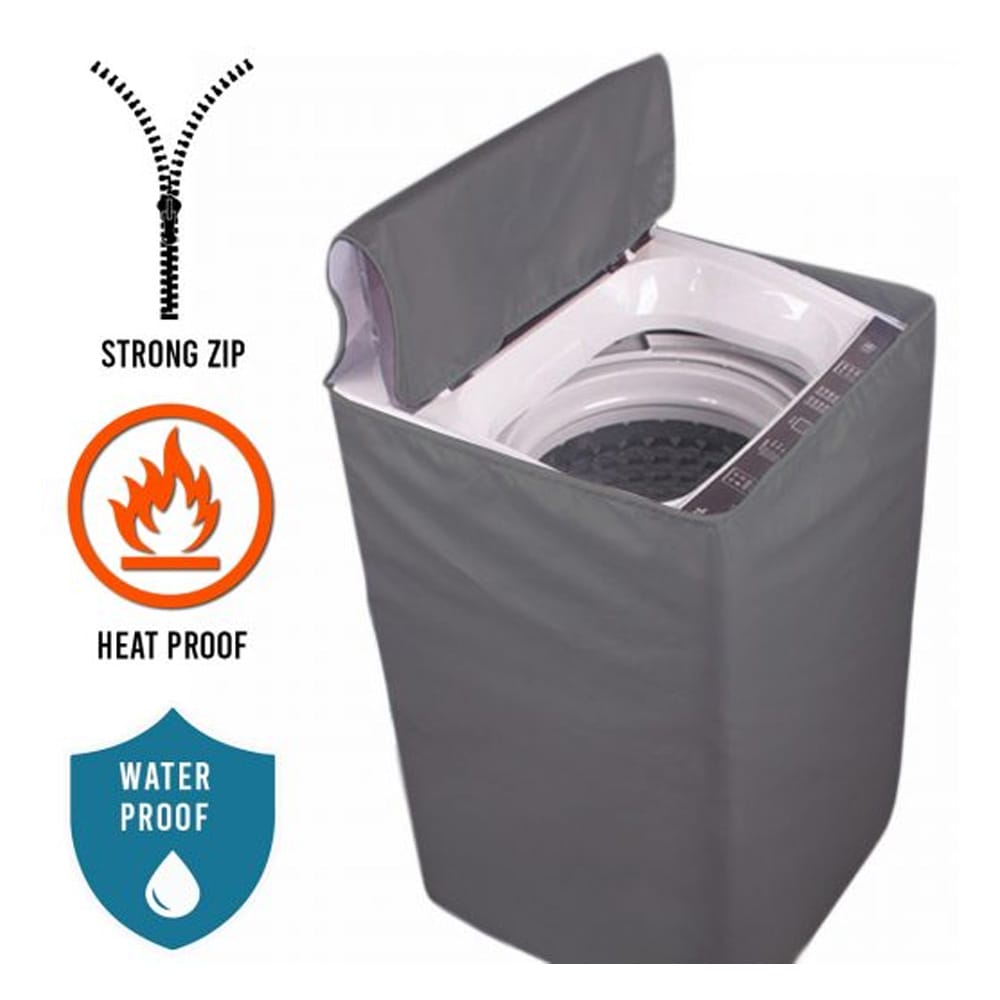 "Premium Waterproof Washing Machine Cover – Grey | 100% GSM Fabric | Heavy-Duty Protection"