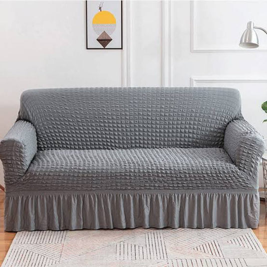 Premium Bubble Fabric Sofa Covers – Luxe Fit & Designer Comfort Grey - Sofa Covers